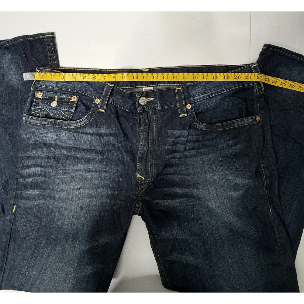 True Religion Jeans Mens Size 44x34 Geno SN Flap Slim‎ Blue Big & Tall Designer